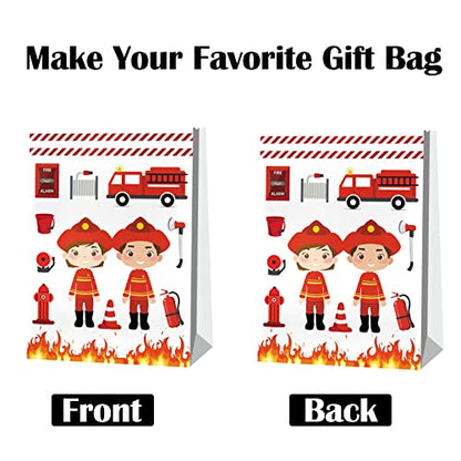 24pcs Firetruck Goodie Bags Fire Truck Birthday Party Supplies Firefighter Party Supplies Firetruck Birthday Decorations - style: firetruck