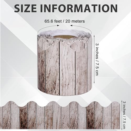 Aodaer 65.5 Feet Dark Wood Bulletin Board Borders Rustic Wood Scalloped Border Trims Back to School Bulletin Board Decorations for School Classroom Wall Decor - style: Dark Wood