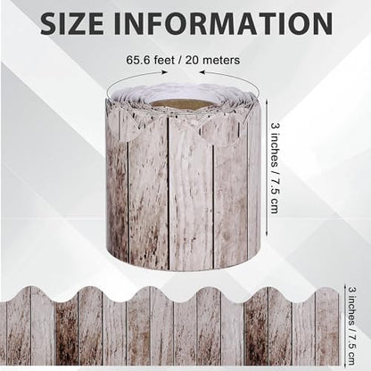 Aodaer 65.5 Feet Dark Wood Bulletin Board Borders Rustic Wood Scalloped Border Trims Back to School Bulletin Board Decorations for School Classroom Wall Decor - style: Dark Wood
