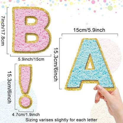 150 PCS Large 6" Bulletin Board Letters Set, Preppy Patch Party Pastel Classroom Alphabet Cutout Letter for Bulletin Board Display Home School, A Great Helper to Inspire Students' Learning Interest - style: Pastel Patch