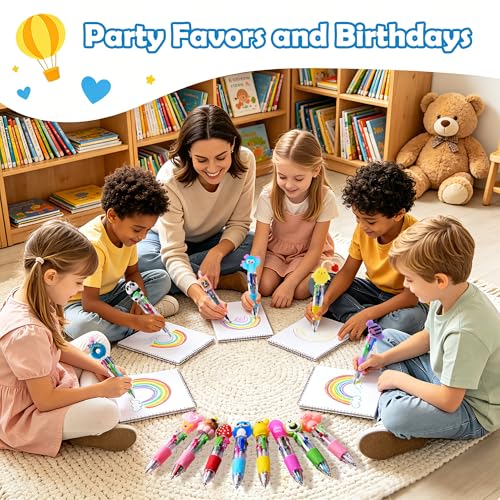 60Pcs Mini Multicolor Pens in One 4-in-1, Cute Pens Bulk for Party Favors, Back To School Gifts Delightful Ballpoint Pen Classroom Prizes - style: 60pcs-2