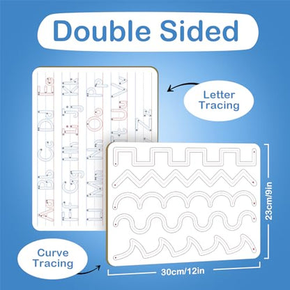 Aizweb Handwriting Practice Dry Erase Board,9" x 12" ABC Alphabet Letter Tracing for Kids Ages 3-5 Writing Small Whiteboard,Pre k Toddler Preschool Kindergarten Learning Activities,Homeschool Supplies - style: Alphabet