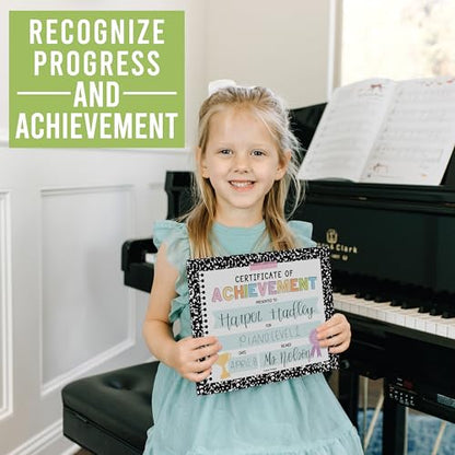 Classroom Award Certificates for Students -25 Certificate of Achievement Awards, Gold Star Certificate Paper, Preschool Graduation Certificates for Kids, Kindergarten Diploma, Star Student Honor Roll - style: Composition Notebook