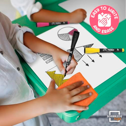 SCRIBBLEDO XY Graph Dry Erase Sheets 9”x12” Math Practice Small White Board Dry Erase Sheets Math Manipulatives Grid Whiteboard Sheets Math Supplies Homeschool Teacher Students Classroom Pack of 10