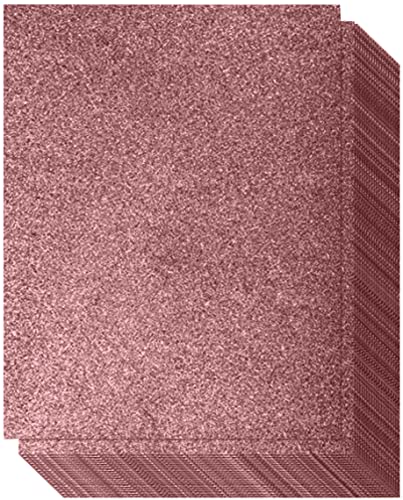 Rose Gold Glitter Cardstock - One-sided - Non-Adhesive - 20 Pack - 8.5 x 11 Inches - Premium Glittery Sheets for DIY Crafts, Art Projects, Gift Box Wrapping – Rose Gold Sparkling Paper | 250GSM - color: Rose Gold