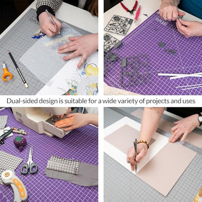 Breman Precision 24x36 Inch Self Healing Cutting Mat – 2-Sided 5-Ply PVC Purple/Gray Cutting Mats for Crafts, Sewing, Quilting & DIY Projects with Durable Non-Slip Surface and Precise Grid Lines - color: Purple/Gray, size: 24x36
