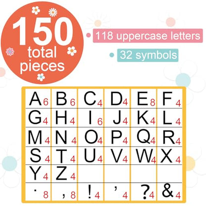 150 PCS Large 6" Font Letters and Punctuation Set, Groovy Party Hippie Boho Daisy Classroom Alphabet for Bulletin Board Display Home School, A Great Helper to Inspire Students' Learning Interest - style: Groovy