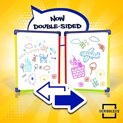 SCRIBBLEDO Colored Frame Magnetic Dry Erase White Board 9" X 12" WHITEBOARD for Kids Writing Learning & Drawing Art Educational Kids Toy - style: Set of 1 Board