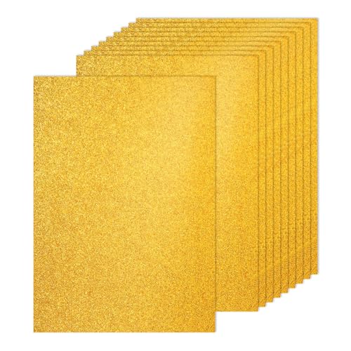 PATIKIL 20Sheets Gold Glitter Cardstock, 8.3x11.7 in A4 Glitter Paper Card Stock Shiny Scrapbook 250gsm Sparkly Paper Large Shimmer for Crafts Scrapbook DIY Art Wedding Party - color: Gold, size: 8.3x11.7 In