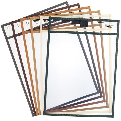 Mr. Pen- Reusable Dry Erase Pocket Sleeves, 10" x 14", 6 Pack | Desert Dusk Color, Clear Plastic Paper Sleeves, Ticket Holders, Clear Plastic Sheet Protectors, Teacher, School - color: Desert Dusk, size: 6 Pack