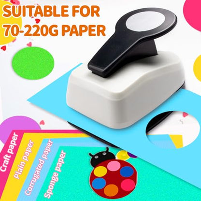 Circle Punch, Hole Puncher for Crafts, Paper Punches for Crafting, 1 inch Circle Hole Punch, Crafts Punches, Round Puncher Cutter - color: Circle