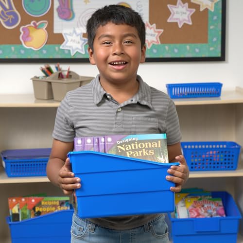 Really Good Stuff Durable Book & Binder Holders - 6 Pack - Blue - color: Blue