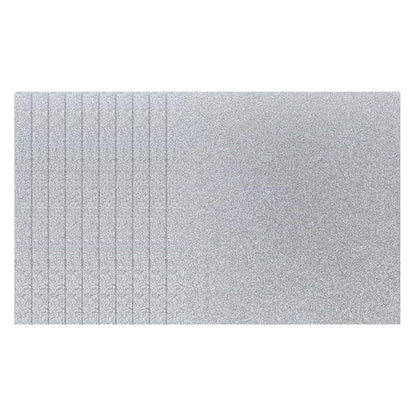 YZH Crafts Glitter Cardstock Paper, No-Shed Shimmer Glitter Papers, Cut Craft and DIY Projects Card stock, Sparkly Paper for Card Making, 12 x 12 Inch, 10 Sheets, 250 GSM (Sliver)