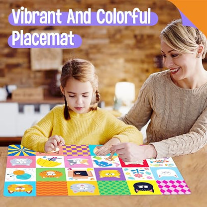 6 Pack Placemats for Kids, Non-Slip Washable Dining Mats, Reusable Cat-Themed Table Mats for Home, Kindergarten, Classroom, Nursery - style: Cat