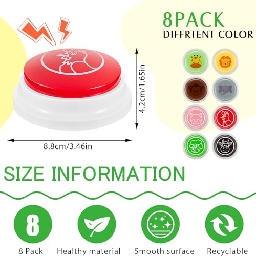 Syhood 8 Pcs Animal Sounds Buzzer for Trivia Games Answer Buzzers Feud Jeopardy Buzzer Button with Lights and Sounds for Party Game Show (Jungle and Farm Style) - style: Jungle and Farm Animal