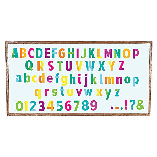 Fun Express Bright Classroom Bulletin Board Letters & Numbers - Vibrant Educational Tools for Kids' Learning Activities - 228 Pieces