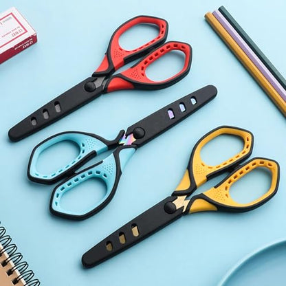 Jasni 3 Pack Teflon blackening Non-Stick Premium 7.5" Titanium No Rust Super Sharp Scissors Shears Soft Comfort-Grip for Office School Home Art Craft DIY student paper Sewing Fabric (Blue) - color: Blue