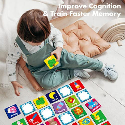 Memory Matching Game, 72 PCS First Words Matching Cards for Toddlers 36 Pairs Memory Cards Educational Toys for Preschool 4 5 6 Years Old - style: First Words