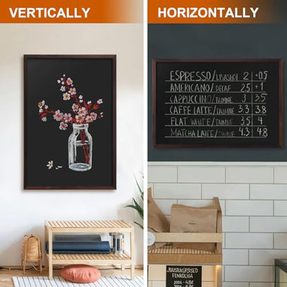 Comix Magnetic Chalkboard, 24 x 36 Inches Wooden-Framed Blackboard, Hanging Chalk Board for School Office Home and Restaurant Menu - size: 36"W x 24"H