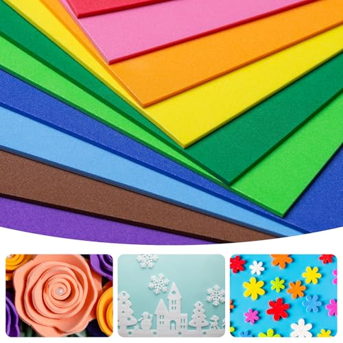 PATIKIL 10 Pcs Light Blue EVA Foam Sheets, 12 x 8 Inches Foam Sheets for Crafts Flexible DIY Handcraft Scrapbooking Art Supplies, 20x30cm - color: Light Blue, size: 11.8" x 7.87"