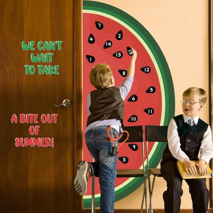 Summer Watermelon Bulletin Board Door Decorations Countdown to Summer Bulletin Board Set Fruit Watermelon Paper Cutouts for Teacher Student Classroom Home Office Nursery Door Wall Chalkboard Decor
