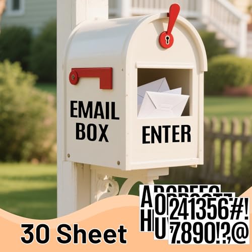 520 Pcs Letter Stickers Vinyl Mailbox Numbers and Letters, 30 Sheets Large Alphabet Number Stickers Self-Adhesive Waterproof Sticker Letters for Window Vehicle Bulletin Poster Board (Black, 3 Inch) - color: Black, size: 3 Inch