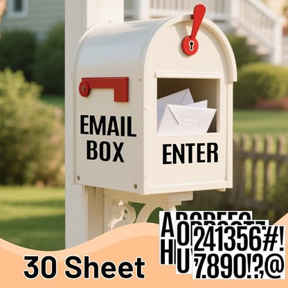 520 Pcs Letter Stickers Vinyl Mailbox Numbers and Letters, 30 Sheets Large Alphabet Number Stickers Self-Adhesive Waterproof Sticker Letters for Window Vehicle Bulletin Poster Board (Black, 3 Inch) - color: Black, size: 3 Inch