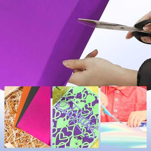 28 Pack Metallic Holographic Cardstock Paper Sheets 8" x 12" 250gsm/92lb | 28 styles Foil Mirror Shimmering Paper Cardstock For Arts and Crafts, Decorative, Invitations, Scrapbook Supplies - style: Metallic+Holographic