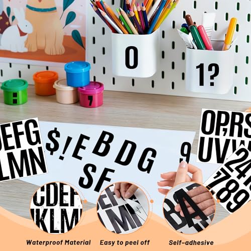 520 Pcs Letter Stickers Vinyl Mailbox Numbers and Letters, 30 Sheets Large Alphabet Number Stickers Self-Adhesive Waterproof Sticker Letters for Window Vehicle Bulletin Poster Board (Black, 3 Inch) - color: Black, size: 3 Inch