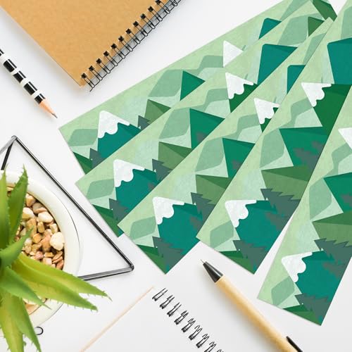 BeYumi Moving Mountains Border Trim - 65ft Back to School Green Moving Mountains Straight Rolled Border Trim Woods Pine Trees Bulletin Board Borders Classroom Office Chalkboard Decor Party Decoration - style: Green Mountain