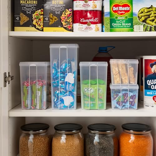 IRIS USA Vertical Storage Bins with Lids |Made in USA| Flip Top Containers for Organizing Pantry, Office, Craft, and Study Supplies - Large (6-Pack) - size: Large - 6 Pack
