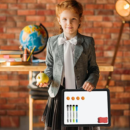 Small Dry Erase White Board Double-Sided Magnetic Portable White Board Desktop Foldable Tabletop Whiteboard Easel for Home, Office, Classroom - size: desktop 16"x12" black