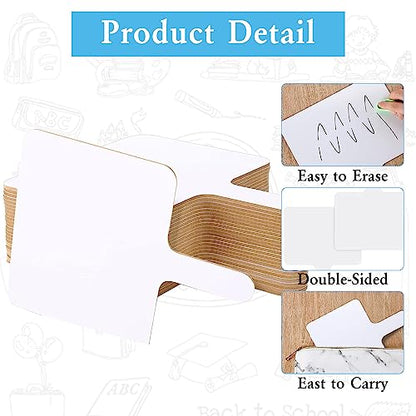 50 Pcs Dry Erase Paddles, Dry Erase Answer Paddle, Double Sided Handheld White Boards, Double Sided Paddles for Students Teachers Classroom Voting Bridal Shower Games(50 Pack,10 X 7.9 Inches)