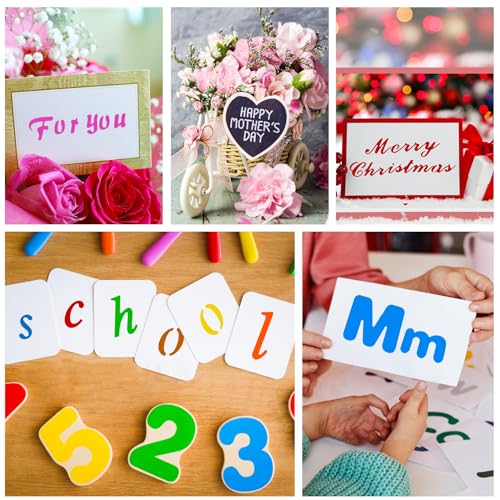 6 PCS Drawing Painting Stencils Scale Template Sets, Alphabet Letter Drawing Painting Stencils Scale Template for Scrapbooking, Card and Craft Projects