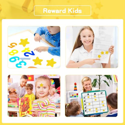 Anwyll Star Stickers - 500Pcs 1Inch Holographic Gold Star Stickers for Kids Reward Self Adhesive Stars Shaped Sticker Stars Incentive Sticker Roll for Envelope Seal Classroom Teacher Behavior Chart - color: Gold