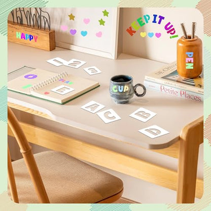 80Pcs Letter Stencils Alphabet and Number Stencil for Painting Reusable Small Alphabet Stencil for Crafts Letter Drawing Stencils on Wall DIY Art Project Rock Fabric Chalkboard(80,1Inch&2Inch) - size: 1Inch&2Inch