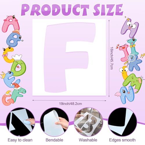 SATINIOR 36 Pieces Large Letter Stencils Number Reusable Alphabet Stencils Numbers Templates Craft for Wood Wall Fabric Signage Chalkboard Painting DIY Projects (Cute,19 Inch) - size: 19 Inch, style: Cute