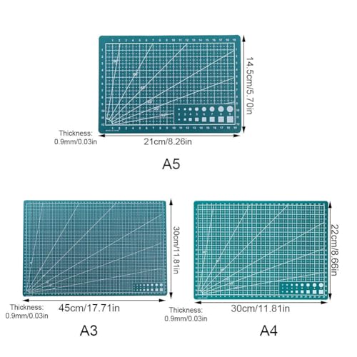 A3/A4/A5 Double-Sided Grid Cutting Mat, Stain-Resistant Craft Board with Angle Guide for Scrapbooking, Sewing, Quilting & Art Projects - color: A4 Blue