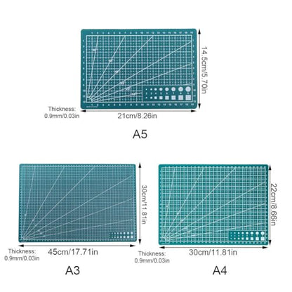 A3/A4/A5 Double-Sided Grid Cutting Mat, Stain-Resistant Craft Board with Angle Guide for Scrapbooking, Sewing, Quilting & Art Projects - color: A4 Blue