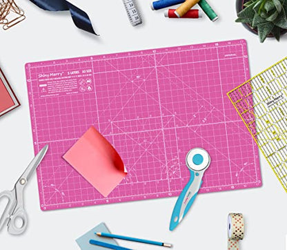 Self Healing Cutting Mat A3 12"x18" – Double Sided 5-Ply Craft Mat for Sewing, Quilting, Fabric, Scrapbooking – Pink/Purple - color: Pink, size: A3 (12" x 18")