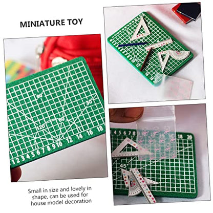 WOONEKY 5pcs Scale Miniature Cutting Mat for Dollhouse Decoration and Photo Props Pen Not Included