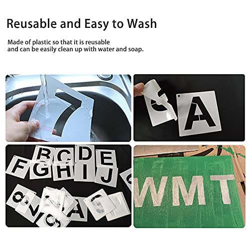 1 Inch Letter Stencils Kit, Alphabet Art Craft Stencils, Reusable Plastic Letters and Numbers Stencil Set for Wood, Wall, Fabric, Rock, Chalkboard, Signage and DIY Art Projects (White, 36 Pcs) - size: Font Sizes:1 Inch