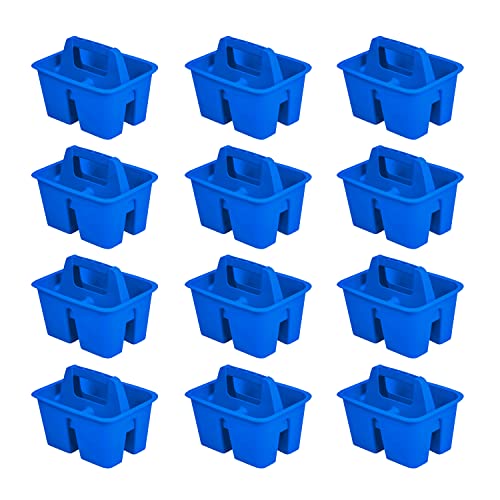 Storex Mini Classroom Caddy, Multipurpose Classroom Organizer with Handle, Blue, 12-Pack (01062U12C) - color: Blue