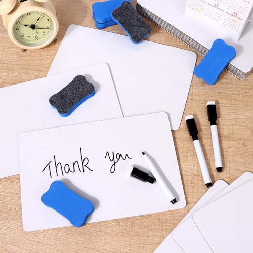 18 Pack Double Sided Dry Erase Boards 6 x 9 inch Double Sided White Boards with 18 Black Markers 6 Erasers Small White Dry Erase Boards for Students Teacher Classroom Supplies (Blank Whiteboard) - style: Blank Whiteboard