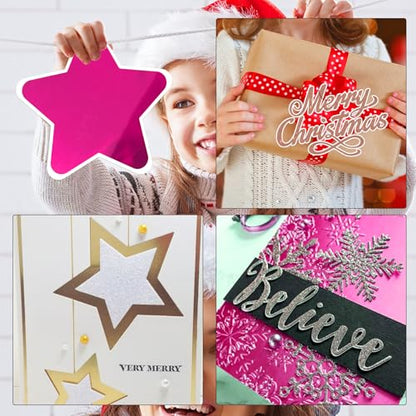 28 Pack Metallic Holographic Cardstock Paper Sheets 8" x 12" 250gsm/92lb | 28 styles Foil Mirror Shimmering Paper Cardstock For Arts and Crafts, Decorative, Invitations, Scrapbook Supplies - style: Metallic+Holographic