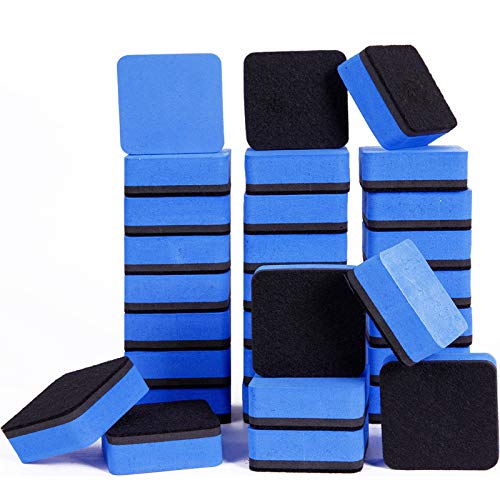 Dry Erase Erasers, 36 Pack Magnetic Whiteboard Eraser Chalkboard Eraser Dry Eraser for Classroom Office and home (Blue) - color: 36pcs Blue1