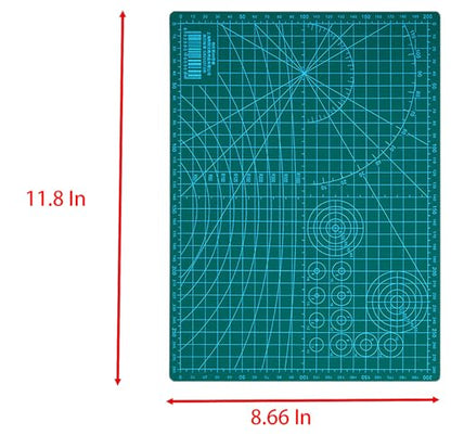 Double Side Cutting Mat, 2 Pcs PVC A4 Size 11.8 Inch x 8.66 Inch Self Healing Scales Cutting Mat for Quilting, Sewing Crafts and Hobby Fabric Precision (Large)