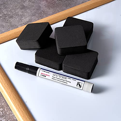 Favourde 48 Pack Magnetic Whiteboard Dry Erase Erasers Chalkboard Cleansers for Classroom, Home and Office (Black) - color: Black