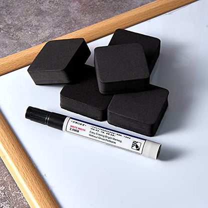 Favourde 48 Pack Magnetic Whiteboard Dry Erase Erasers Chalkboard Cleansers for Classroom, Home and Office (Black) - color: Black
