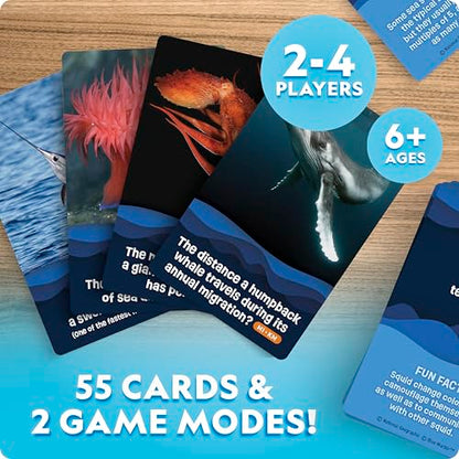 National Geographic Anyone's Guess Ocean Animals Trivia Cards - Kids Trivia Card Game with 55 Jumbo Cards, Animal Games, Kids Trivia Game - style: Ocean Animal Trivia